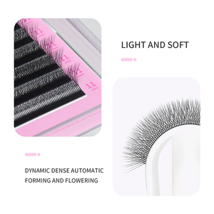 Luz personalización 6D W forma volumen prefabricado pelo sintético falso Natural largo 1cm-1,5 cm pestañas extensión suave bandejas de pestañas - Product Image 4