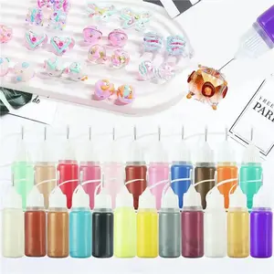 12ml 24 renkler 3D reçine Pigment DIY uv-ücretsiz epoksi reçine tutkal sıvı renklendirici boya el boyalı DIY boncuk takı yapma araçları