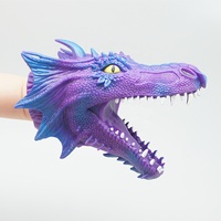 Dragon extensible marionnette à main Animal marionnette à main en caoutchouc souple Dragon jeu de rôle marionnettes à main jouet cadeaux pour enfants et adultes
