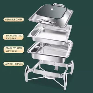 Calentador de Comida Hidráulico con Tapa Enrollable, Acero Inoxidable, 9L, Rectangular, de Lujo, Dorado, para Catering y Hoteles - Product Image 4