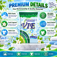 Vente directe du fabricant OEM VIE Lessive en poudre Différentes tailles 100g 125g 450g Sachets Savon efficace pour un nettoyage rapide