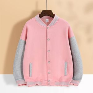 Green Cotton Baseball Jacket Solid Color Thickening Oversized Drop Shoulder Women's Leisure Coat - Product Image 4