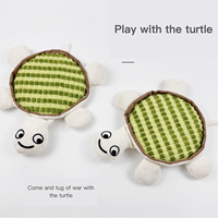 Jouet pour chien en peluche, résistant aux morsures, durable, anti-ennui, mignon, grand, plat, couineur, en forme de tortue de dessin animé, interactif, pour l'exercice et l'usage en intérieur