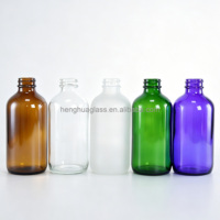500ml 16oz Boston Glasflasche Klar Mattiert Grün Kobaltblau Bernstein Braun Glasflasche für Shampoo Saft Ätherisches Öl Sirup