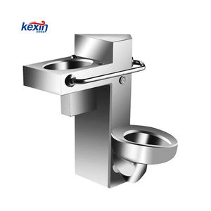 Cuvette de toilettes en acier inoxydable de haute qualité, design moderne, monobloc, à double chasse, fixation murale/sur pied, pour salle de bain - Product Image 1