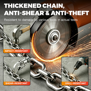 Candado de Cadena de Acero Endurecido de 10 mm, Grado de Seguridad ART 3 Estrellas, Jinta, Máxima Seguridad Antirrobo <span class=keywords><strong>para</strong></span> Motocicleta, Bicicleta Eléctrica, Scooter - Product Image 3