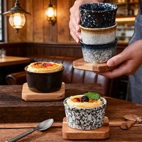 Bol à pudding personnalisé avec logo, écologique, style Japandi, résistant au four, 100 ml, ramequin en céramique, pour la cuisine à domicile, bol à œufs vapeur