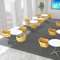 Fixe 5 étoiles métal jambe Style nordique moderne loisirs fauteuil bureau salle de réunion réception affaires négociation zone bras chaise
