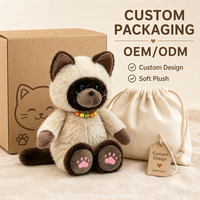 Boneka Kucing Custom Langsung dari Pabrik, Karya Seni OEM ODM, Boneka Karakter Isi Dakron untuk Merek IP Asli, Hadiah Ulang Tahun, Bahan Polyester, Penghilang Stres