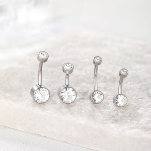 Gaby ASTM F136 Titan Bauchnabelpiercings Neuer Weißer Kubischer Zirkonia Bauchnabelring Zylinder Bauchnabelpiercing G23 Körperschmuck - Product Image 4