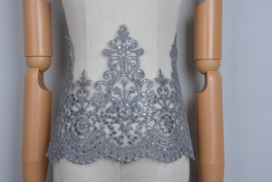 Factory Direct <strong>Sequin</strong> Embroidery <strong>Lace</strong> Trimming Wedding Mesh <strong>Lace</strong> <strong>Trim</strong> Cord Embroidery Guipure Garment Clothes - Product Image 4