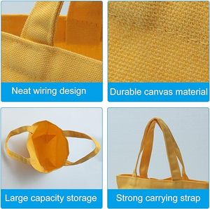 Sac fourre-tout pliable en toile de coton coloré pour femme, idéal pour le shopping, les cadeaux, les repas et les bento, fabriqué à partir de matériaux recyclés - Product Image 2