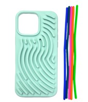 Coque en silicone amusante et créative anti-stress avec labyrinthe DIY pour iPhone 17 16 15 14 13 Pro Max, motif arche et empreinte digitale