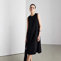 Robe 100% Soie de Mûrier pour Femme, 30 Momme, Doublure en Soie Lourde, Élégante, Vintage, Coupe A-Line, Sans Manches, Maxi, Robe d'Été 2026
