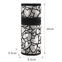 Étui à crayons cylindrique multifonctionnel en nylon transparent avec fermeture éclair portable