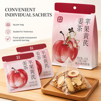 Sachets de thé aux herbes OEM Apple Astragalus Gingembre, sachet pyramidal individuel, boisson chaude à préparer