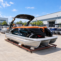 Bateau ponton en aluminium Rapid de 22 pieds avec salon avant et table, console de luxe en option avec écran, hauteur de 2795 mm, pêche à la traîne en option