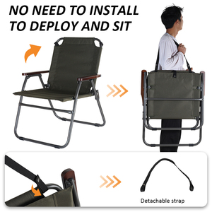 Silla Plegable de Acero OEM de Alta Calidad para Camping, Playa y Picnic, Tipo Kermit, Portátil - Product Image 5