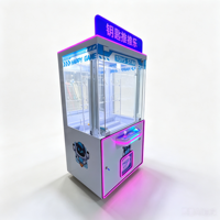 Machine à grue de jeu à monnayeur avec éclairage RVB et verre transparent, machine de distribution de prix pour salle d'arcade