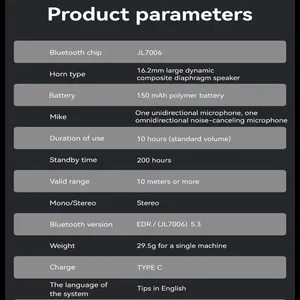 무선 스포츠 헤드폰 골전도 이어폰 마이크 땀 방지 5.3 ENC 소음 제거 LED 포함 - Product Image 6