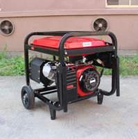 Générateur portable 220 volts 5kw 6kw 7kw 8kw Démarrage électrique avec batterie 2 roues avec poignée