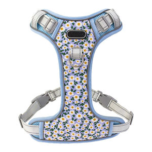 Tali kekang anjing poliester reflektif, Harness anjing multi warna, desain bunga aster kecil, anti ledakan untuk anjing besar - Product Image 4