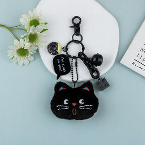 Nouveau dessin animé chaton en peluche pendentif porte-clés petite cloche blocs de construction créatif polyvalent sac mignon décoration - Product Image 6
