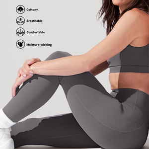 Leggings Deportivos para <span class=keywords><strong>Mujer</strong></span>, de Cintura Alta, con Bolsillos, Acanalados, Transpirables, para Entrenamiento - Product Image 2
