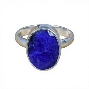 Bague en argent sterling 925 avec pierre précieuse lapis-lazuli, tendance, chrétienne, faite à la main, antique, bijoux fins certifiés - Product Image 1