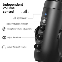 Microphone à condensateur professionnel Jmary Mcpw8 USB Plug & Play XLR pour divertissement à domicile, style métallique, en promotion