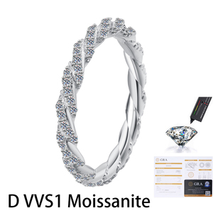 Factory Wholesale S925 Sterling <b>Silver</b> Bohemian Style Rhodium Plated Cluster <b>Ring</b> with D VVS1 Moissanite for Women <b>Stacked</b> <b>Rings</b> - Product Image 1