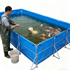 Réservoir <span class=keywords><strong>de</strong></span> poissons extérieur personnalisable-Bâche pliable en PVC <span class=keywords><strong>Culture</strong></span> Étang à poissons carré Forme rectangulaire pour la pisciculture - Product Image 3