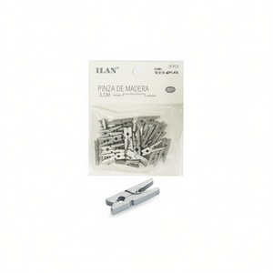 ILAN Mollette in Legno 3,5 Cm Colore Argento per Fermagli da Abbigliamento 15 Pezzi - Product Image 2
