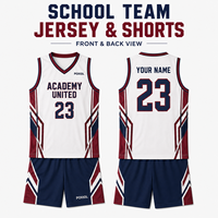 Seragam Basket Sekolah Kustom Set Jersey Tim Bernapas, Pakaian Olahraga Berkinerja Tinggi Dengan Logo Nama Nomor untuk Tim Siswa