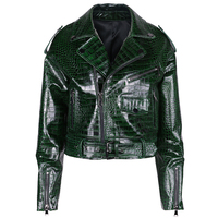 Veste de motard en peau de mouton véritable, veste en cuir véritable surdimensionnée, manteau pour femme, automne