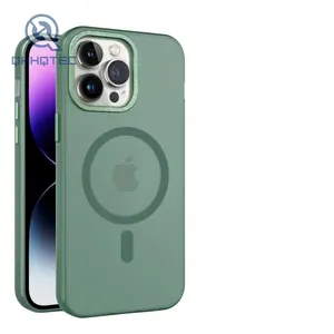 Metal Magnetic Transparent Mobile Phone Case For Iphone 15 Pro