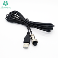 Câble d'assemblage USB 2.0 AM vers GX12 M12 4 broches femelle aviation, câble GX12 4P, connecteur USB GX12, câble 4 broches