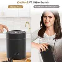 Bocal à café en verre automatique sous vide de 1,35 L, fonctionnement à un bouton, hermétique, écologique, portable, pour le stockage des grains de café