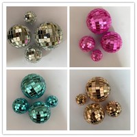 Lot de 5 décorations de gâteau personnalisables en forme de boule miroir disco pour photographie, thème Joyeux Anniversaire, 2cm, 3cm, 4cm, 5cm, 6cm
