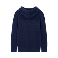 AiNear vente en gros de logo personnalisé Design Oem & Odm manches longues câble hommes 100% laine mérinos tricot épais pull à capuche homme pull