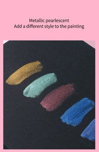 Ensemble de peinture <span class=keywords><strong>aquarelle</strong></span> métallisée scintillante Giorgione pour débutants, boîte en métal avec pinceau en nylon pour peinture sur papier - Product Image 6