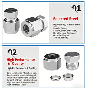 <span class=keywords><strong>Bouchon</strong></span> de compression haute pression à double ferrule en <span class=keywords><strong>acier</strong></span> inoxydable 304 316 - Product Image 6