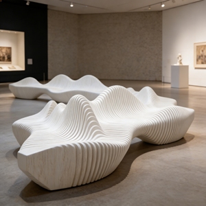 Sofá Combinado de Madera y Hierro con Forma de Arco Artístico Y517, Banco Decorativo para Espacios Públicos, para Patio de Villa, Cafetería, Terraza, Área de Descanso de Oficina - Product Image 6