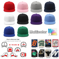 Casquettes de baseball personnalisées OEM, 5 panneaux, couleur unie, snapback, visière plate, décontractées, sport, mode, casquettes de baseball en acrylique pour hommes et femmes