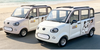 Vehículo Eléctrico Mini Automático de 4 Ruedas, 4 Puertas y 5 Plazas, Motor sin Escobillas de 50-100KW, Batería de Plomo-Ácido, Chasis de Acero con Alto Contenido de Carbono