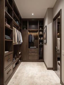 Balom Dressing Moderne Haut de Gamme en <span class=keywords><strong>Bois</strong></span> Foncé avec Portes Coulissantes et Aménagement Intérieur Personnalisable - Product Image 6