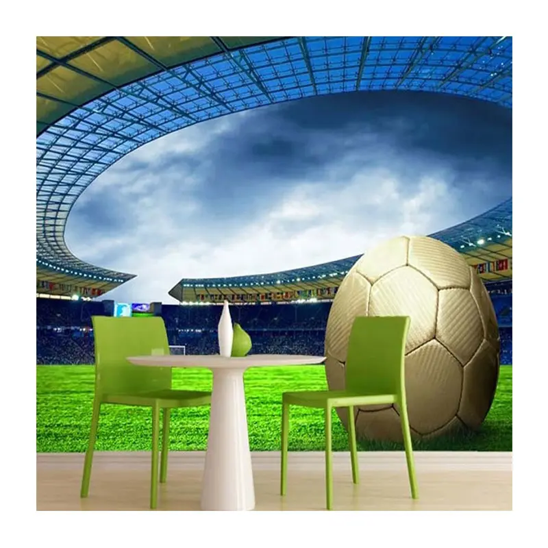 Nouveau design Papier peint en soie PVC Papier peint sportif Papiers peints football Prix