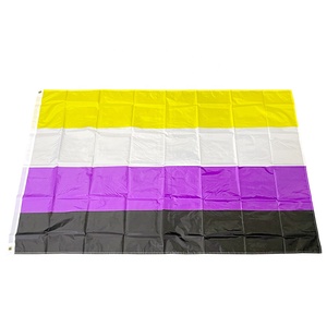Bandera del Orgullo No Binario Personalizada, 3x5 pies, Poliéster, Venta al Por Mayor de Fábrica, para el Desfile del Mes del Orgullo LGBTQ de Junio - Product Image 1