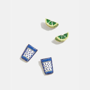 Pendientes de diamantes completos <span class=keywords><strong>Desayuno</strong></span> creativo Cóctel Lindo Pendiente de tuerca con personalidad <span class=keywords><strong>para</strong></span> <span class=keywords><strong>mujer</strong></span> - Product Image 3