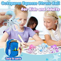 Poulpe Squishy Anti-Stress Sensoriel Éducatif en Mousse PU TPR Jouet Unisexe pour 14 Ans et Plus